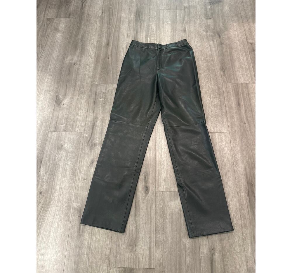 Dana Buchman 100% Suede Hunter Green Lined Pants Women's Size 6